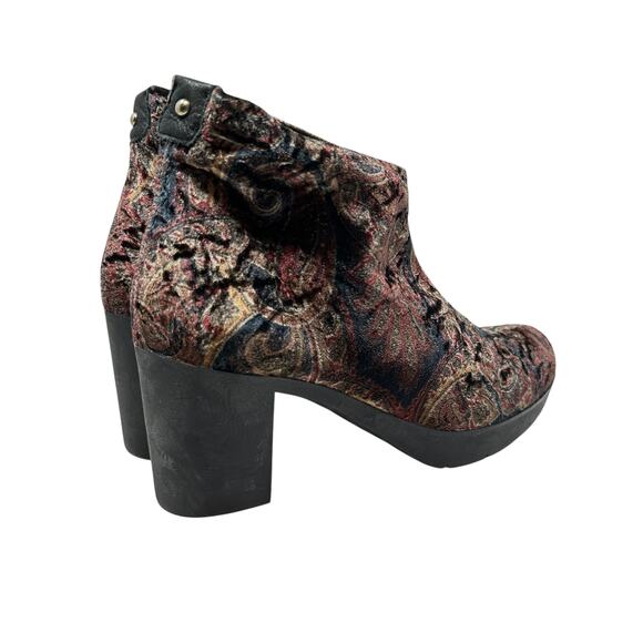 Toni Pons Finley Bootie Velvet‎ Velour Paisley Print Multicolor Size 38 US 7.5 - Picture 6 of 14